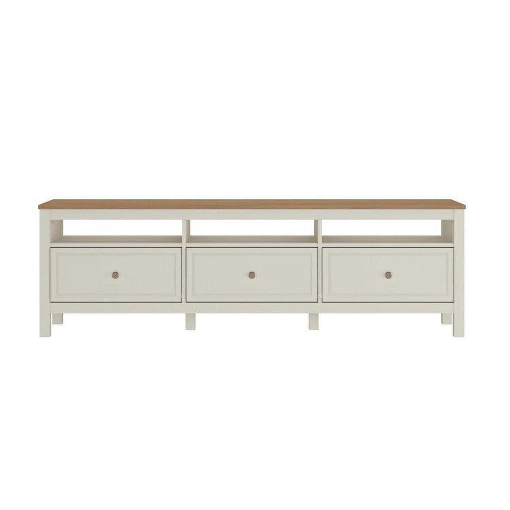 Conjunto Sala de Estar 2 Peças Rack e Cristaleira Ananda CabeCasa MadeiraOriginals Off White/Mel