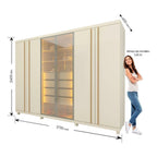 Guarda-Roupa Casal 6 Portas com Pés e LED Absolut New Reflecta Gelius Móveis 100% MDF Off White