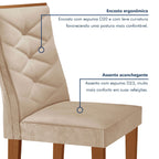 Conjunto Sala de Jantar Mesa Redonda Tampo MDF com 4 Cadeiras Barcelona Yescasa
