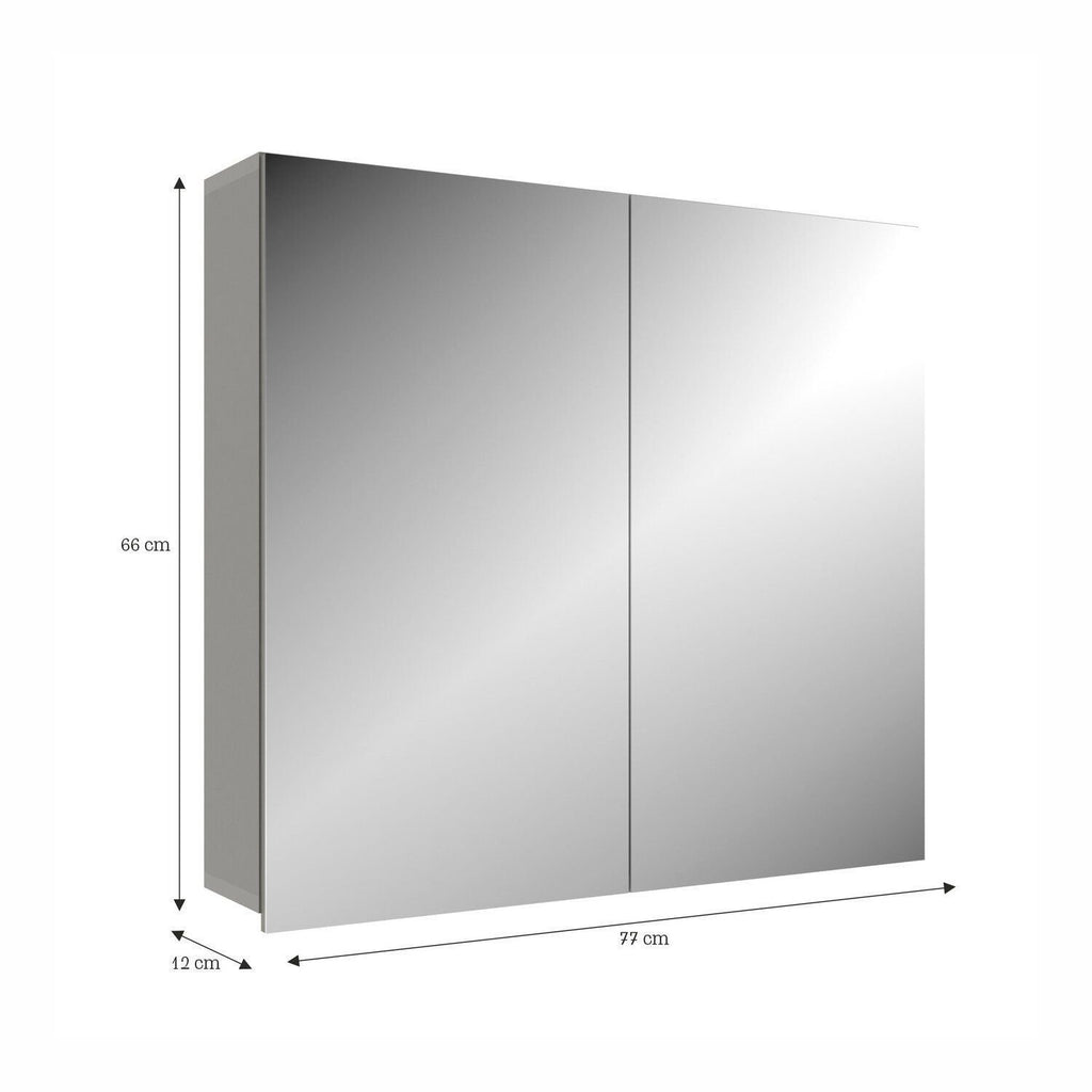 Espelheira para Banheiro Belizze Diamante 1 Porta 77cm Cimento