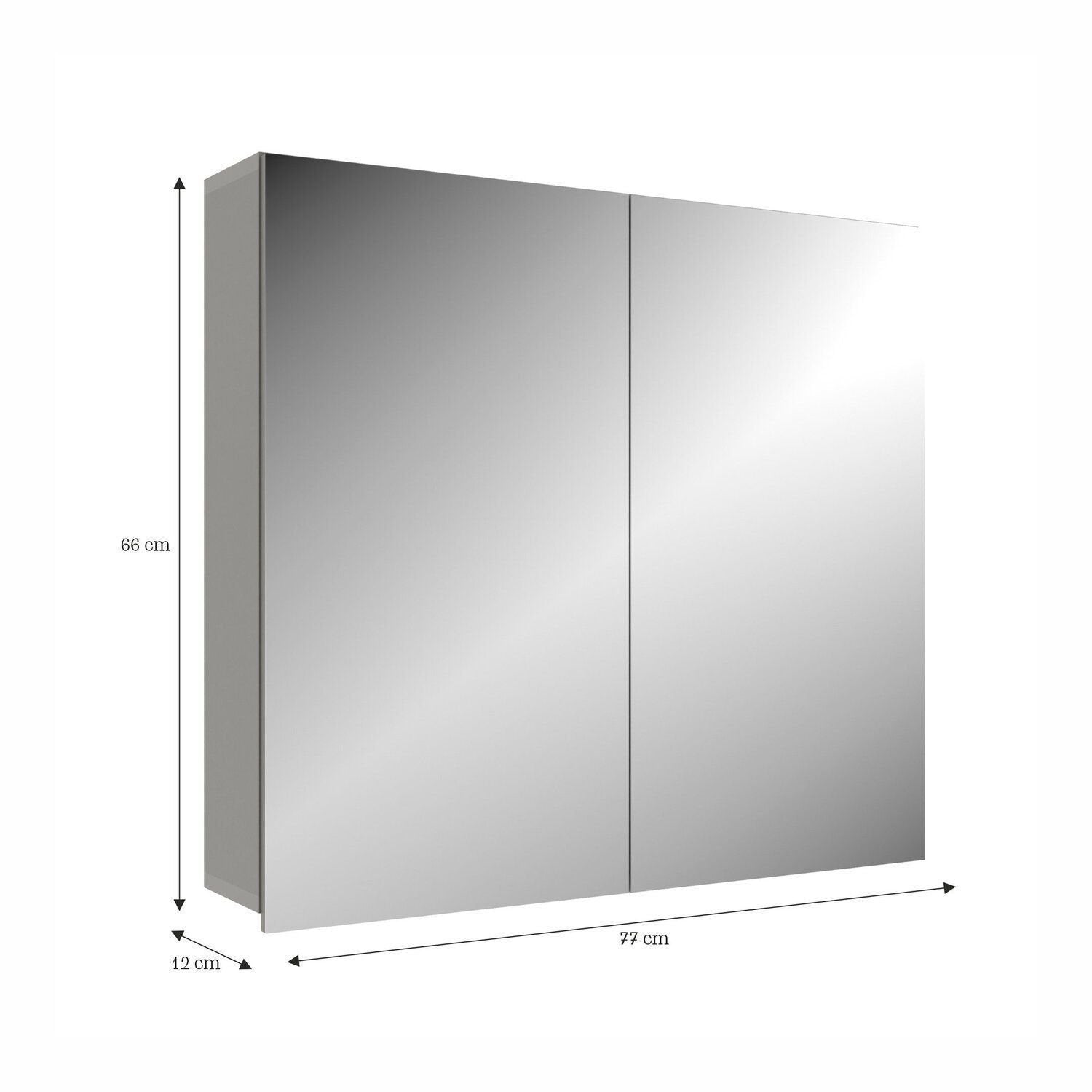 Espelheira para Banheiro Belizze Diamante 1 Porta 77cm Cimento