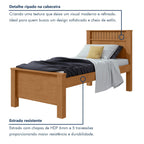 Cama Solteiro Detalhe Ripado Athenas Móveis Lopas Amêndoa Clean