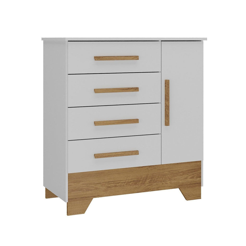 Quarto Infantil Completo Guarda-Roupa 4 Portas 2 Gavetas com Cômoda Liz Espresso Móveis