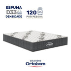 Colchão Casal Espuma D33 One Face Ortobom Airtech 100 Cinza 138x188x18cm