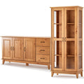Buffet Aparador 3 Portas 3 Gavetas 156 cm e Cristaleira 2 Portas Bella Slim Carvalho Fosco