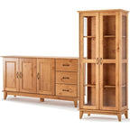Buffet Aparador 3 Portas 3 Gavetas 156 cm e Cristaleira 2 Portas Bella Slim Carvalho Fosco