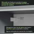 Armário de Cozinha Completa 240cm Suspenso Nice Madesa 05 Cinza