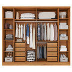 Guarda-Roupa Casal 6 Portas 8 Gavetas 270cm Portugal Yescasa Marrom/Cinamomo/Off White
