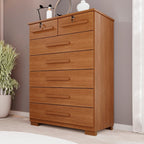 Cômoda para Quarto 7 Gavetas Topázio Espresso Móveis Marrom/Cinamomo