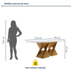 Conjunto Sala de Jantar Genova Tampo Vidro/MDF com 6 Cadeiras Genova Smart Plus Cel Móveis