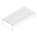 Bicama Solteiro MDF BP com Escadinha e Escorrega 3 Grades Cabeceira Megamobilia Branco