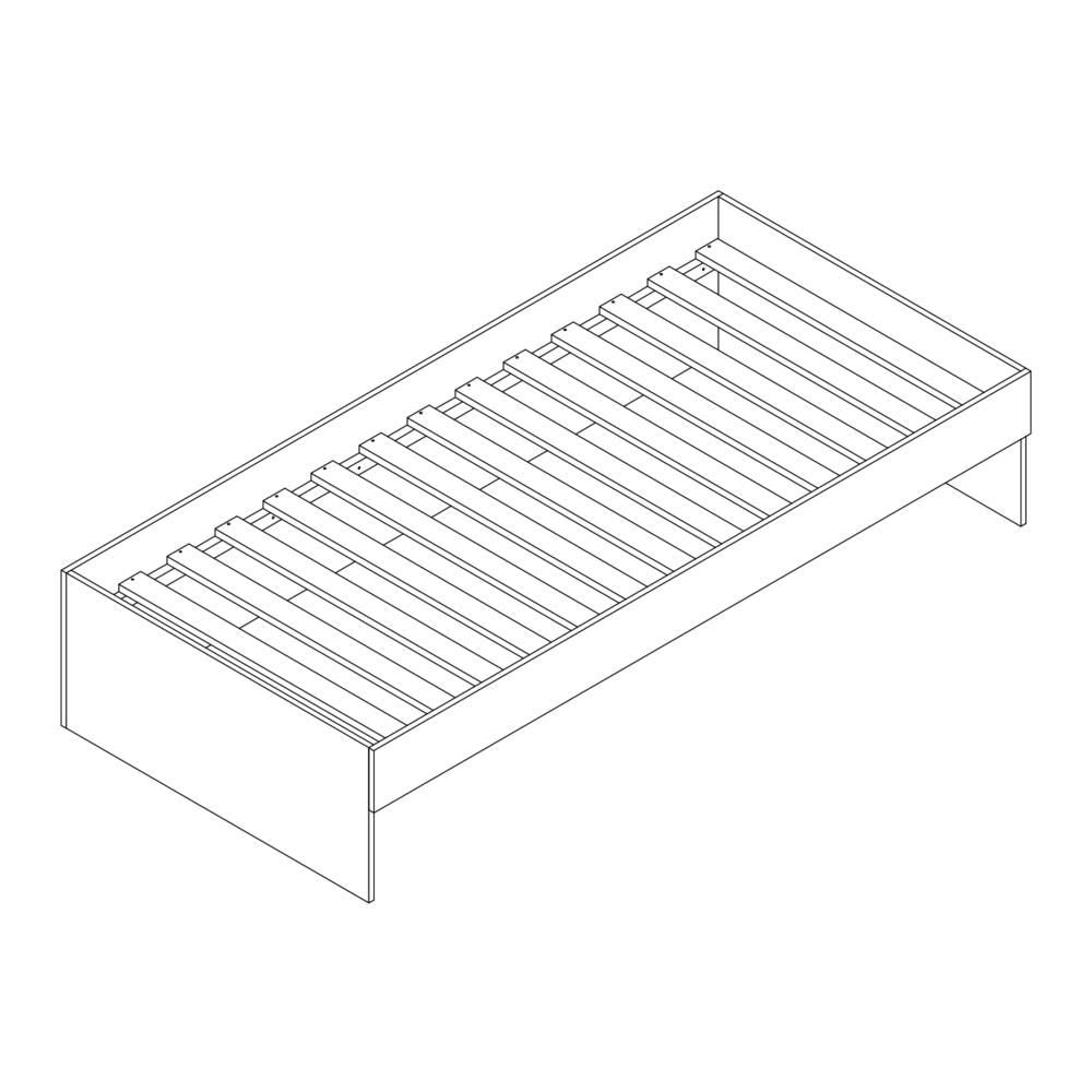 Bicama Solteiro MDF BP com Escadinha e Escorrega 3 Grades Cabeceira Megamobilia Branco