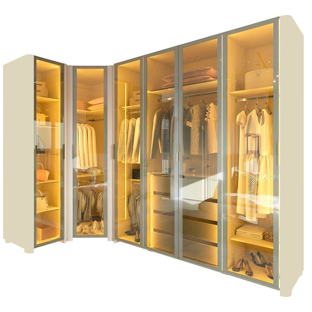 Guarda-Roupa Modulado Reflecta Innova 260cm x 240cm Mod 002 100% MDF Gelius Móveis Off White