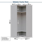 Guarda-Roupa Modulado de Canto 3 Peças 6 Portas Jade CabeCasa MadeiraOriginals