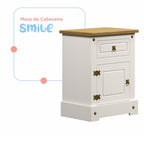 Quarto Infantil Completo Guarda-Roupa Mesa de Cabeceira Cabeceira Solteiro Escrivaninha Smile Serpil Baby Bege/Creme/Carvalho