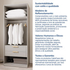 Guarda-Roupa Modulado de Canto 3 Peças 6 Portas Jade CabeCasa MadeiraOriginals