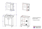Conjunto para Banheiro Gabinete Suspenso com Cuba e Espelheira Essenza Ozini 60cm Lamina Mel/Branco