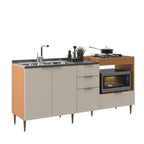 Cozinha Completa Modulada Alice Yescasa 6 Portas 2 Gavetas Laranja/Angelin Premium/Off White