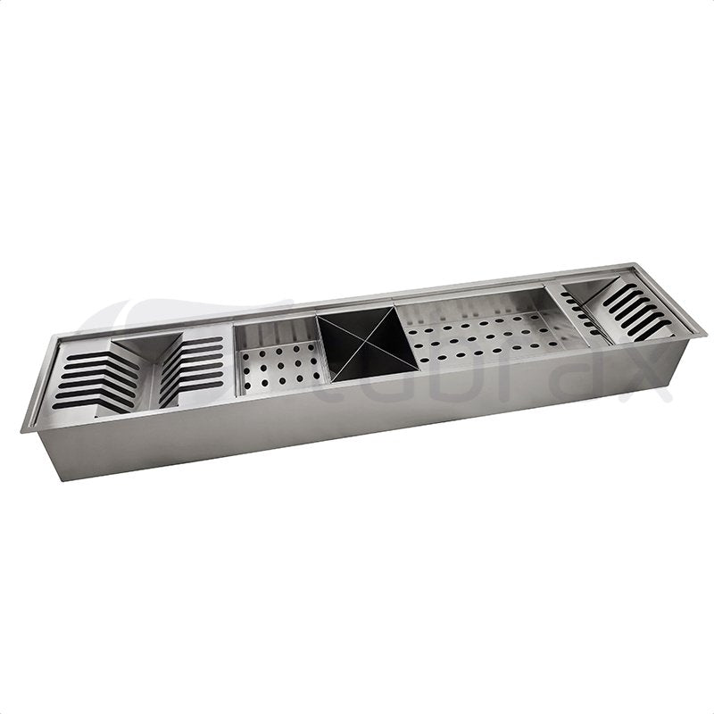 Canal Úmido Organizador Escorredor 90 cm Aço Inox 304 5 Módulos Tubrax UAC0001-N