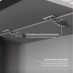 Cozinha Modulada Nara CabeCasa MadeiraOriginals 15 Peças 11 Aéreos 3 Balcões 1 Cristaleira Cinza