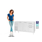 Balcão de Cozinha para Pia em Aço 2 Portas 2 Gavetas com Nichos 150cm Star New Telasul Branco