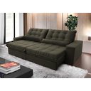 Sofá Retrátil e Reclinável Zurique 2,50m Suede Velut com Molas no Assento King House
