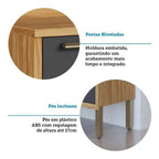 Cozinha Completa Modulada 100% MDF 7 Peças 14 Portas 6 Gavetas e Vidro 429cm Vicenza Espresso Móveis Cinza/Amêndoa/Chumbo