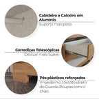 Guarda-Roupa Casal 6 Portas 6 Gavetas Andréas Henn Off White/Nature