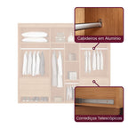 Guarda-Roupa Casal 6 Portas 6 Gavetas Vision Rufato 100% MDF Marrom/Marromle/Off White