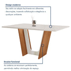 Conjunto Sala de Jantar Mesa Tampo Dakota Plus 160x80cm com 6 Cadeiras Luisa Yescasa