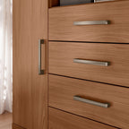Cômoda para Quarto 2 Portas 4 Gavetas 1 Nicho Master Santos Andirá Marrom/Jatobá