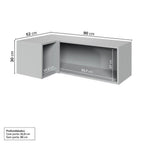 Cozinha Modulada Nara CabeCasa MadeiraOriginals 15 Peças 11 Aéreos 3 Balcões 1 Cristaleira Cinza