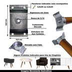 Kit 6 Chapinhas Chapa Elevada com Tubo Fixação Pés Palito Rosca 5/16 Zincada Gran Belo