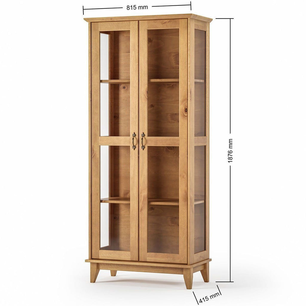 Buffet Aparador 3 Portas 3 Gavetas 156 cm e Cristaleira 2 Portas Bella Slim Carvalho Fosco