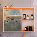 Espelheira para Banheiro DESAN Luxo 1 Porta 60cm Off White/Cinamom
