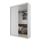 Guarda-Roupa Solteiro 2 Portas 1 Espelho 100% MDF Geneve RR Móveis Branco