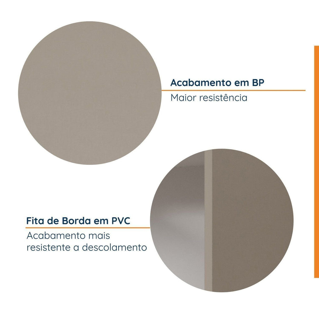 Armário Aéreo Porta Basculante 80cm Puxador 150cm Ipanema CabeCasa MadeiraOriginals Fendi Trama/Branco
