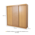Guarda-Roupa Casal 3 Portas de Correr Samambaia CabeCasa MadeiraOriginals Carvalho