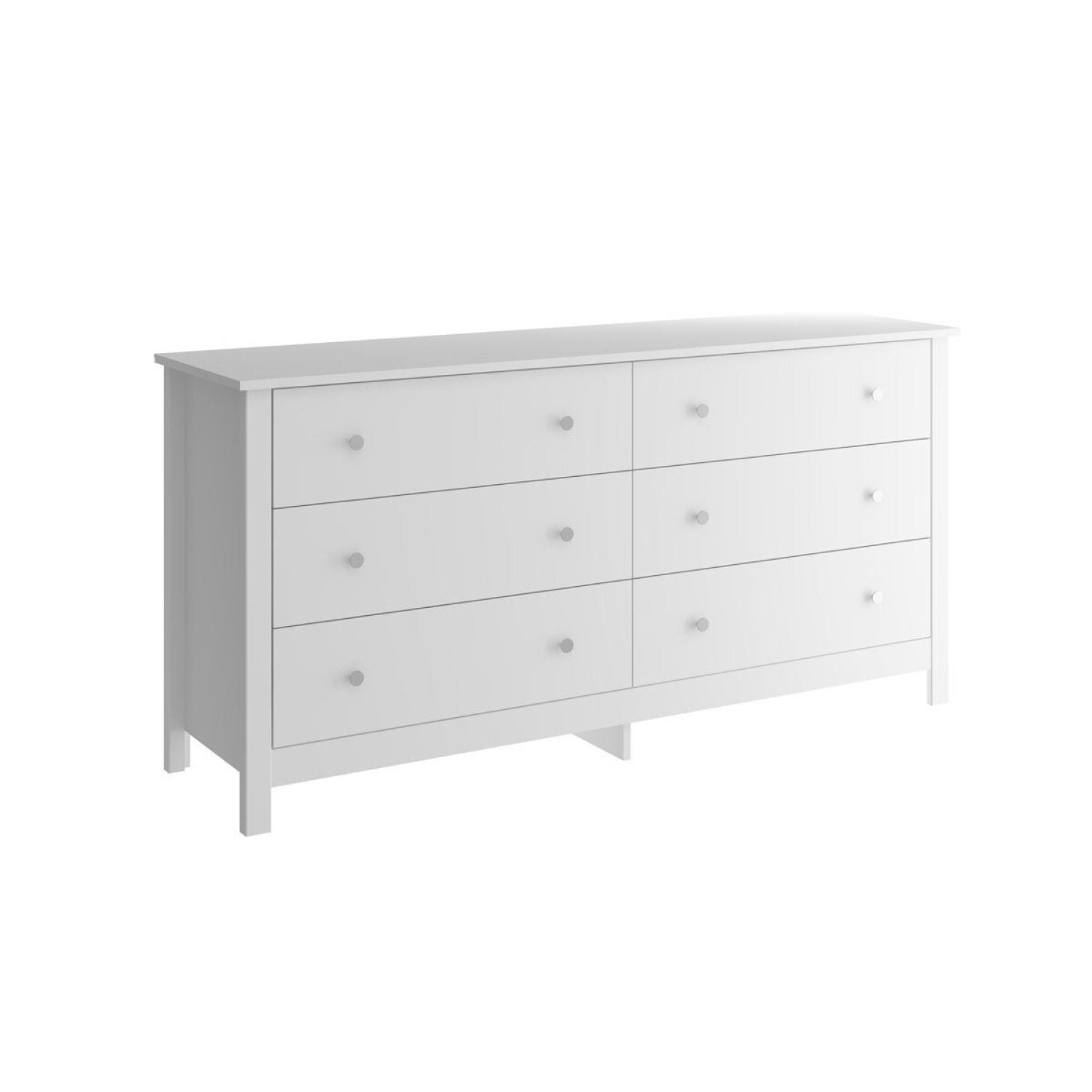 Cômoda para Quarto 6 Gavetas 149,8cm x 72,8cm Branco Ditália Móveis