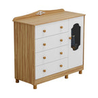 Cômoda de Bebê 120,3cm 1 Porta com Janela e 4 Gavetas Maya Provençal Yescasa Branco/Brilho/Amêndoa