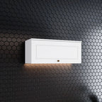Armário Aéreo 1 Porta Basculante 80cm Emily Espresso Móveis Branco