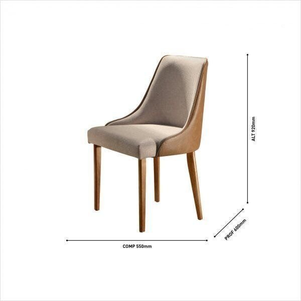 Conjunto Sala de Jantar Mesa Madeira Maciça Sarah com 8 Cadeiras Roma Mobilare
