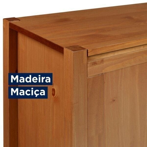 Conjunto Buffet e Cristaleira Madeira Maciça Primavera CabeCasa MadeiraOriginals Marrom