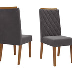 Conjunto Sala de Jantar Mesa Retangular Tampo Vidro e MDF com 8 Cadeiras Iza Viero