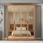 Guarda-Roupa 4 Portas Reflecta 3 Gavetas 100% MDF Freijó New Reflex Caemmun
