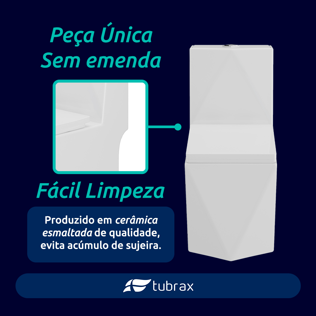 Vaso Sanitário Monobloco Cerâmica Diamante Tubrax Branco VAB0005