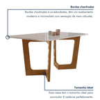 Conjunto Sala de Jantar Mesa Retangular Tampo Vidro/MDF com 8 Cadeiras Luísa Smart Plus Cel Móveis