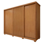 Guarda-Roupa Casal 3 Portas 6 Gavetas com Pés MDF 274cm Ollie Yescasa Marrom Amêndoa Clean/Off White