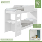 Conjunto Quarto Infantil Completo Beliche Escrivaninha Cômoda e Guarda-Roupa Branco Móveis Lopas