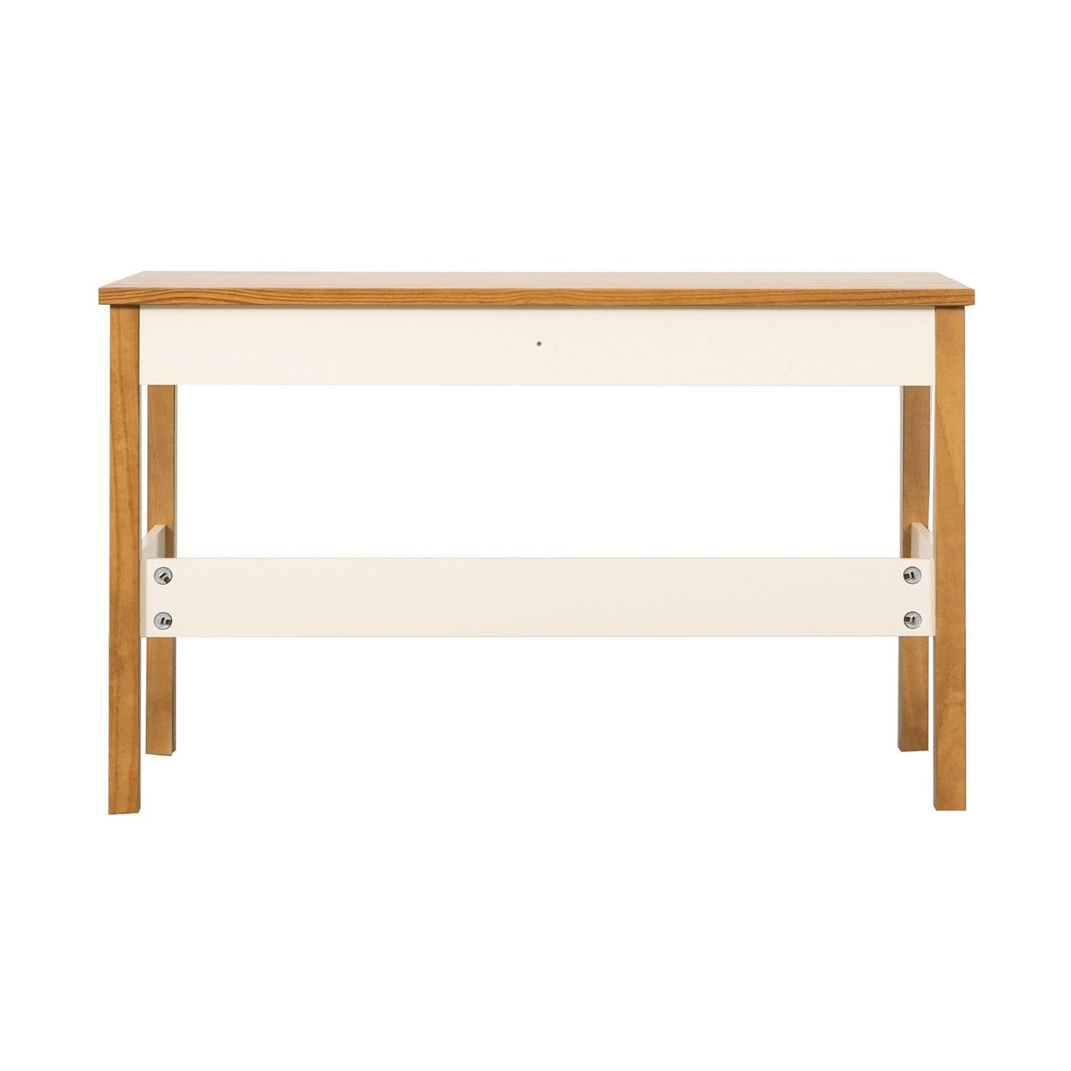 Escrivaninha Mesa Escritório Ananda 2 Gavetas 120cm MDF CabeCasa MadeiraOriginals Off-White e Mel Marrom